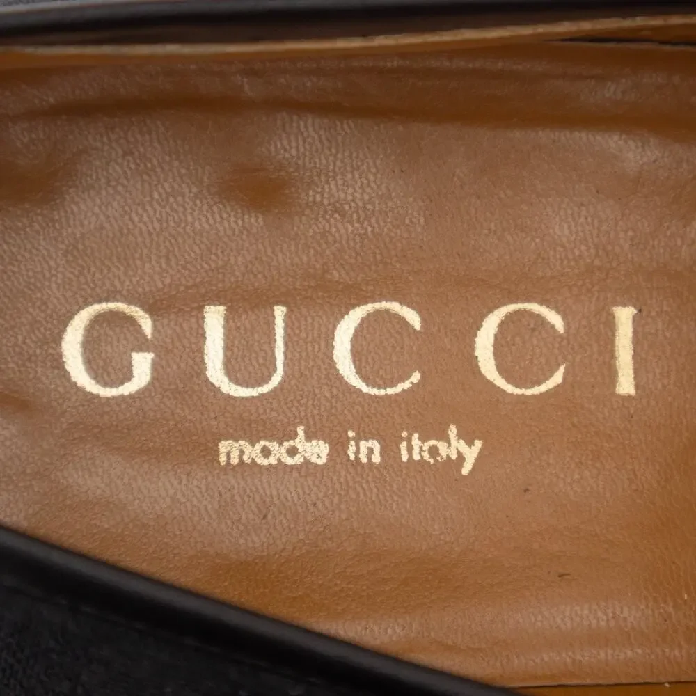 VTG GUCCI Tom Ford Era Black Canvas Monogram Horsebit Loafers EU 41 US 8 D